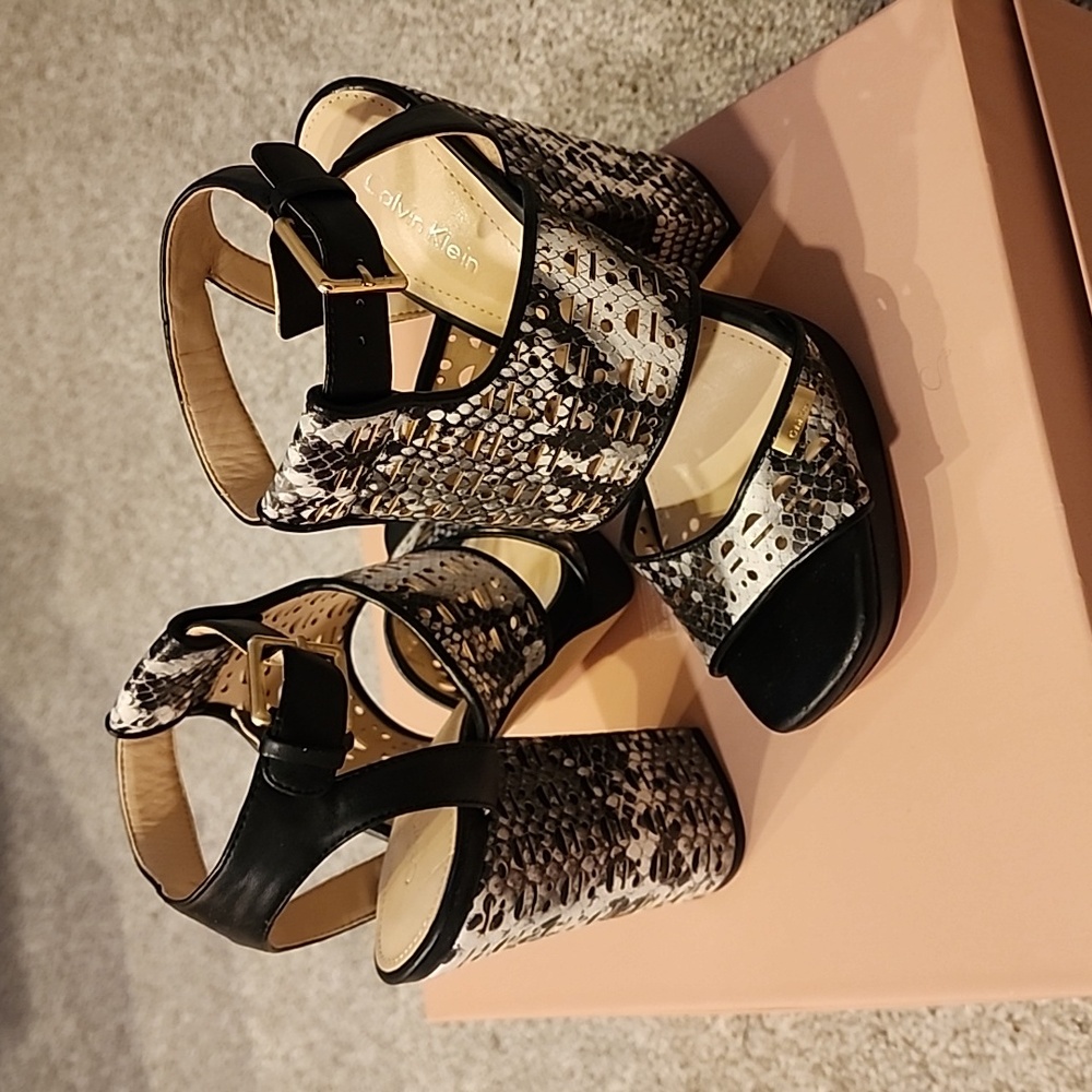 NEW Calvin Klein Snake Print Sandals